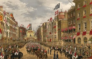 Temple Bar, Londra, 7 marzo 1863 (incisione) da Robert Dudley
