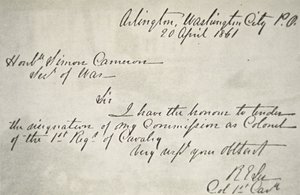 Lettera di dimissioni di Robert E. Lee dall