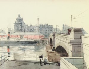 Glasgow: Ponte George V (litografia a colori)