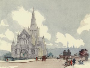 Glasgow: La cattedrale (litografia a colori)