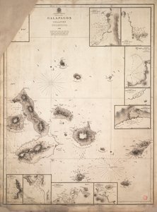 Carta delle Isole Galapagos rilevata durante il viaggio della HMS 