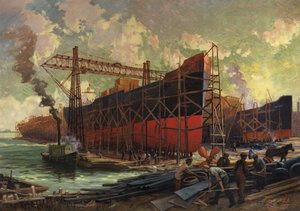 Cantieristica navale ad Ashbridges Bay, Toronto, 1918