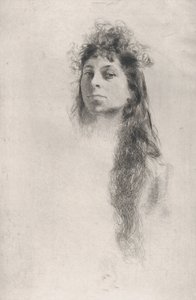 Testa di una Ragazza con Capelli Lunghi