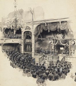 Scena di Apertura del Parlamento Giapponese, 1890 da Robert Frederick Blum
