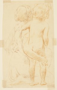 Studio per una donna seduta con un bambino, "Festival della vendemmia," Mendelssohn Glee Club, New York, NY da Robert Frederick Blum