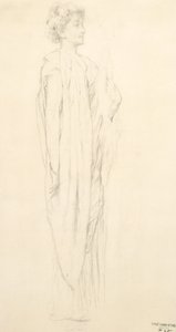 Studio di figura femminile drappeggiata per murale Moods to Music da Robert Frederick Blum