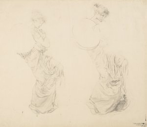 Studio di due figure femminili per murale Moods to Music da Robert Frederick Blum
