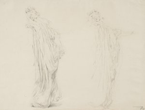 Studio di due figure femminili per murale Moods to Music da Robert Frederick Blum