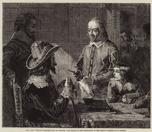 Harvey che dimostra a Carlo I la sua teoria della circolazione del sangue da Robert Hannah