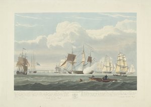 Partenza di dodici navi mercantili olandesi dal porto di Portsmouth, 1833 (tavola 3) da Robert Havell (II)