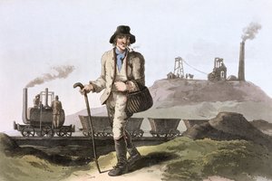 Locomotiva a vapore Blenkinsop alla miniera di Middleton vicino a Leeds, West Yorkshire, 1814 da Robert Havell