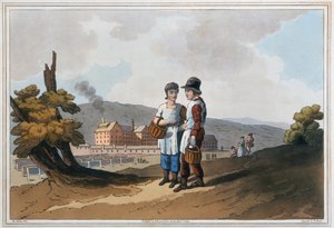 Bambini lavoratori in fabbrica, 1814 da Robert Havell