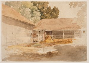 Studio di un fienile, c.1820-29 da Robert Hills