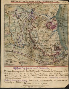 Attacco e cattura di Fort Donelson, Tenn. da parte del Gen. U.S. Grant U.S.A. LOC gvhs01.vhs00078 da Robert Knox Sneden