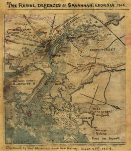 Attacco a Ft. Pulaski Savannah, Georgia, aprile 1862. LOC gvhs01.vhs00277 da Robert Knox Sneden