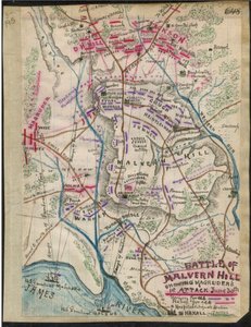 Battaglia di Malvern Hill con il primo attacco di Magruder il 30 giugno LOC gvhs01.vhs00095