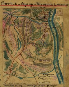 Battaglia di Shiloh o sbarco di Pittsburg, Tennessee LOC gvhs01.vhs00313 da Robert Knox Sneden