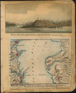 Blocco del Potomac. Mappa delle batterie dell