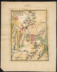 Battaglia di cavalleria, Gettysburg, Pa. 3 luglio ore 15-30 LOC gvhs01.vhs00150 da Robert Knox Sneden