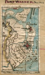 Fort Wagner. Isola Morris LOC gvhs01.vhs00230 da Robert Knox Sneden