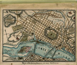 Mappa di Richmond, Virginia... 1863. LOC gvhs01.vhs00051 da Robert Knox Sneden
