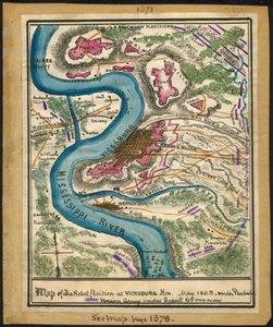 Mappa della posizione ribelle a Vicksburg, Miss., maggio 1863. LOC gvhs01.vhs00140 da Robert Knox Sneden