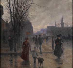 Sera piovosa su Hennepin Avenue, c.1902 da Robert Koehler