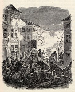 Combattimenti alle barricate al municipio di Cölln a Berlino nella notte tra il 18 e il 19 marzo 1848