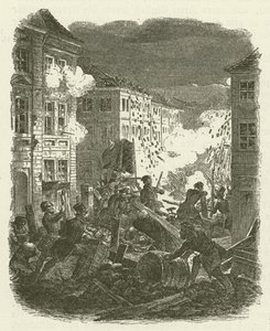Combattimento a una barricata fuori dal Municipio di Kolln a Berlino nella notte del 18-19 marzo 1848