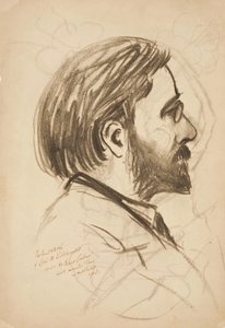 Schizzo di ritratto di Louis M. Eilshemius da Robert Lindner