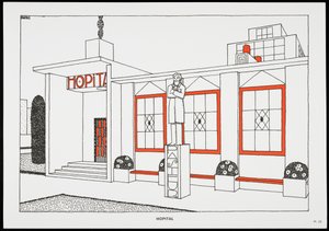Ospedale, da Une Cite Moderne, Dessins de Rob Mallet-Stevens Architecte, 1987