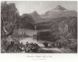Templi di montagna sul lago di Aboo da Robert Melville Grindlay