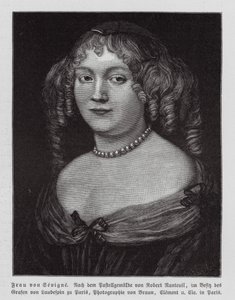 Madame de Sevigne, scrittrice francese (incisione)