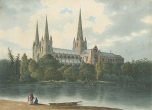 Cattedrale di Lichfield - Vista sud-ovest, luglio 1824