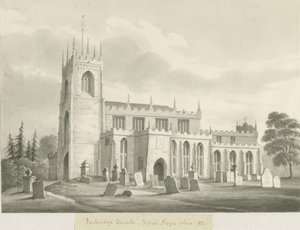 Chiesa di Penkridge: disegno a seppia, 1831 da Robert Noyes