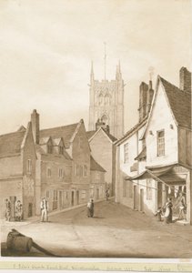 Wolverhampton - Chiesa di San Pietro: disegno a seppia, 1838