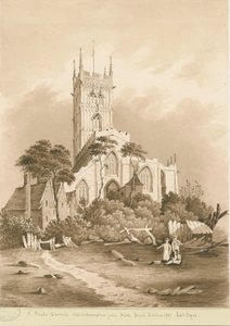 Wolverhampton - Chiesa di San Pietro: disegno seppia, 1838