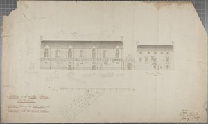 Disegno architettonico della Biblioteca Universitaria, 1827 da Robert Payton Reid
