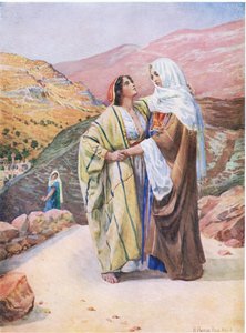 Ruth e Naomi, da The Bible Picture Book pubblicato da Thomas Nelson, c.1950