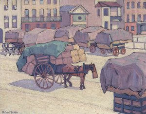 Carri di fieno, mercato di Cumberland da Robert Polhill Bevan