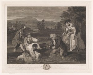 Il corpo di un giovane viene estratto da un fiume (The Body of a Young Man taken out of the water apparently dead in the sight of his distressed Parents / Corps d