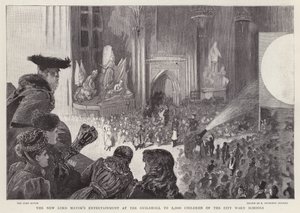 Il nuovo intrattenimento del Lord Mayor alla Guildhall per 2000 bambini delle scuole del quartiere della City di Londra da Robert Ponsonby (after) Staples