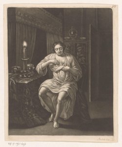 Donna che si pulisce dalle pulci da Robert Robinson (attributed to)