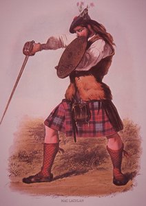 Guerriero del Clan MacLachlan, inciso da L. Dickinson da Robert Ronald (after) McIan