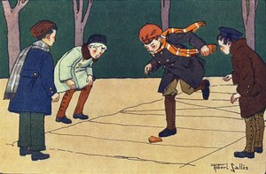 La campana. Incisione in "A cosa giochiamo?" di E. Weber con disegni ad acquerello di Robert Salles (1871-1929). Libreria Garnier Freres, Parigi
