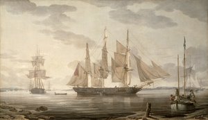 Navi in porto, 1805 da Robert Salmon