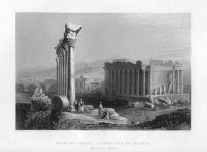 Il Grande Tempio di Baalbec Heliopolis, Egitto, 1841 da Robert Sands