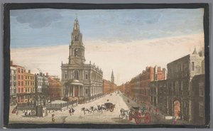 Veduta di Somerset House e della chiesa di Saint Mary-le-Strand a Londra da Robert Sayer
