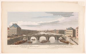 Veduta del Pont Royal sulla Senna a Parigi, vista verso il Pont Neuf da Robert Sayer
