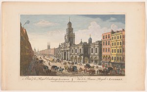 Veduta della Royal Exchange di Londra da Robert Sayer
